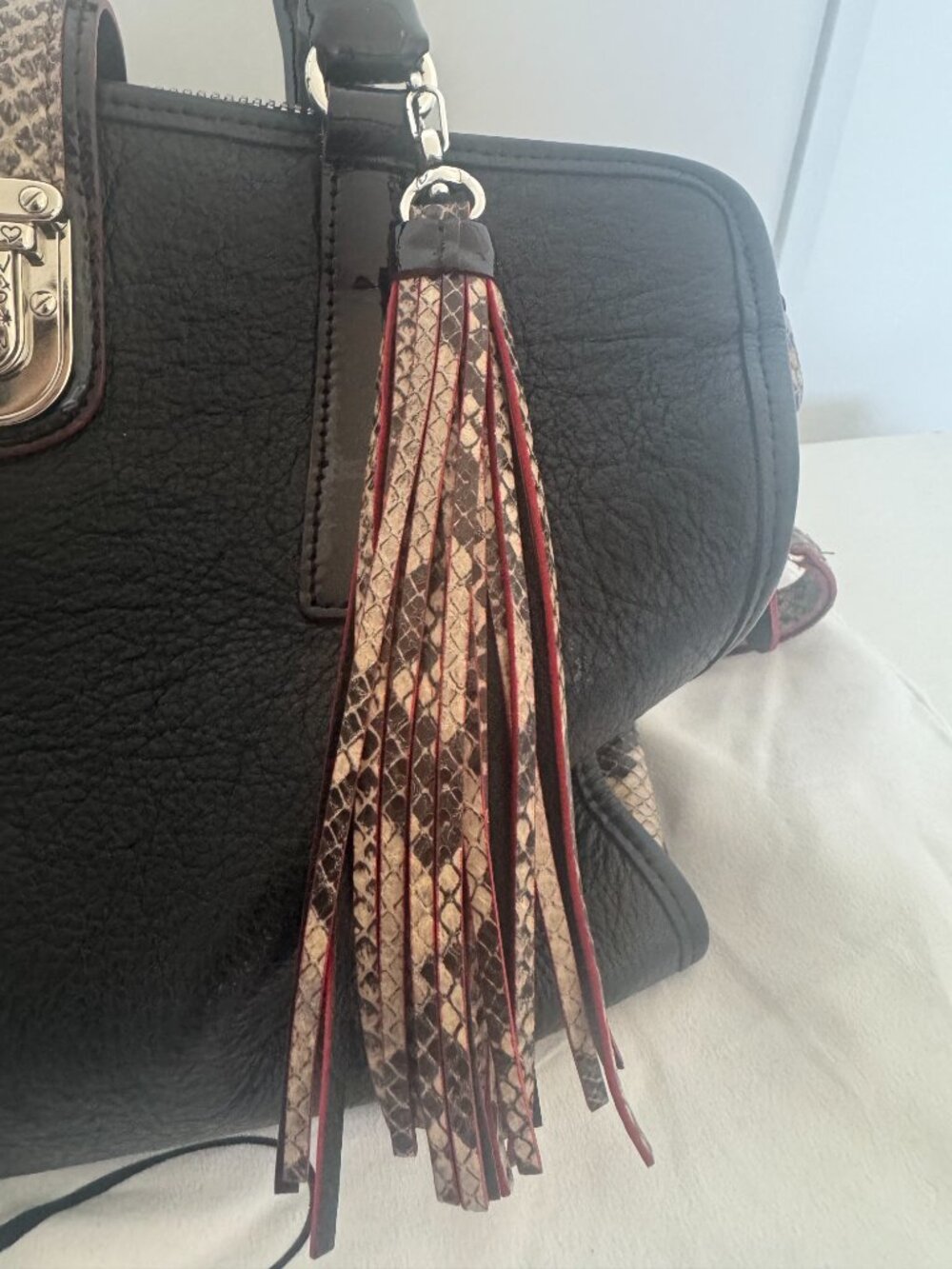 Brighton Queen of Love Satchel | Black & Snakeskin - Picture 6 of 10